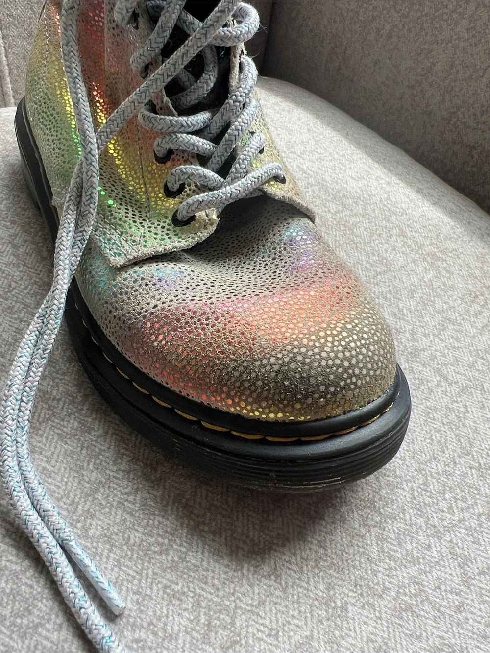 Dr. Martens Iridescent Holographic Lace-Up Boots